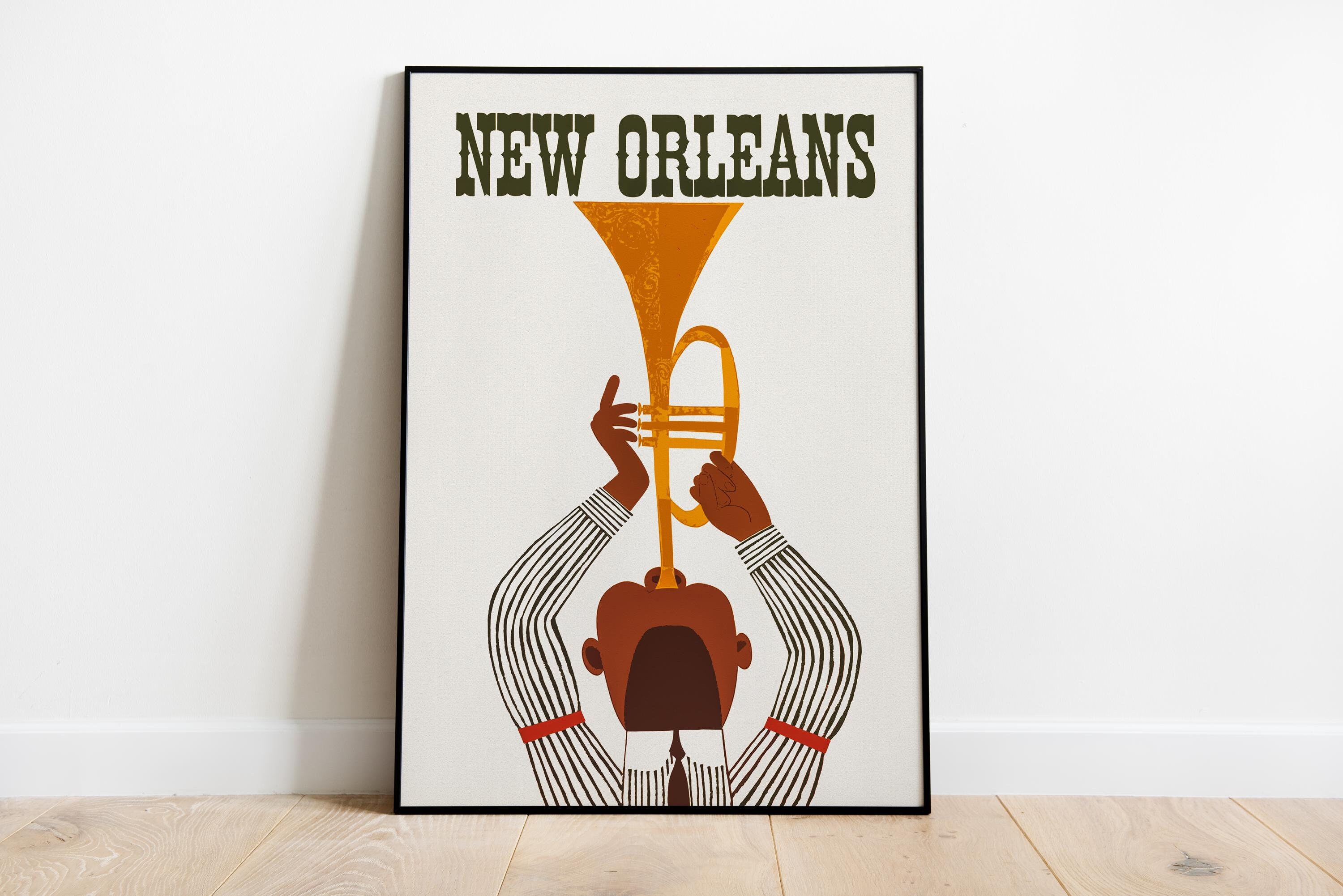 New Orleans Jazz Poster: Retro Music Room Wall Art (Digital Download)