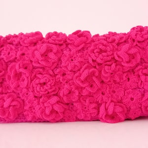 Sac à main de luxe au crochet, petit sac d'été, sac à main de soirée, pochette d'anniversaire à fleurs, cadeau unique pour elle, cadeau d'anniversaire