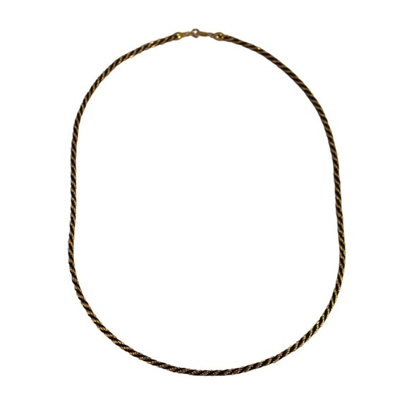 Trifari Rope Chain Necklace Gold Black 54838 - Gem