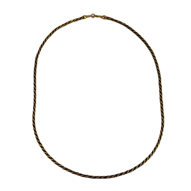 Trifari Rope Chain Necklace Gold Black 54838 Etsy