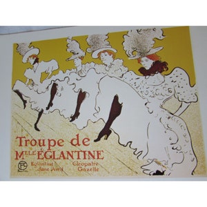 ヴィンテージ Troupe de Mlle Egrantine ポスター プリント 53160 パリ フランス マドモアゼル