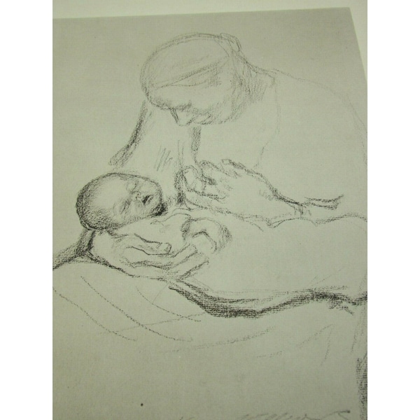 KÄTHE KOLLWITZ Run Over Mother and Child Vintage Print 52388 Kaethe