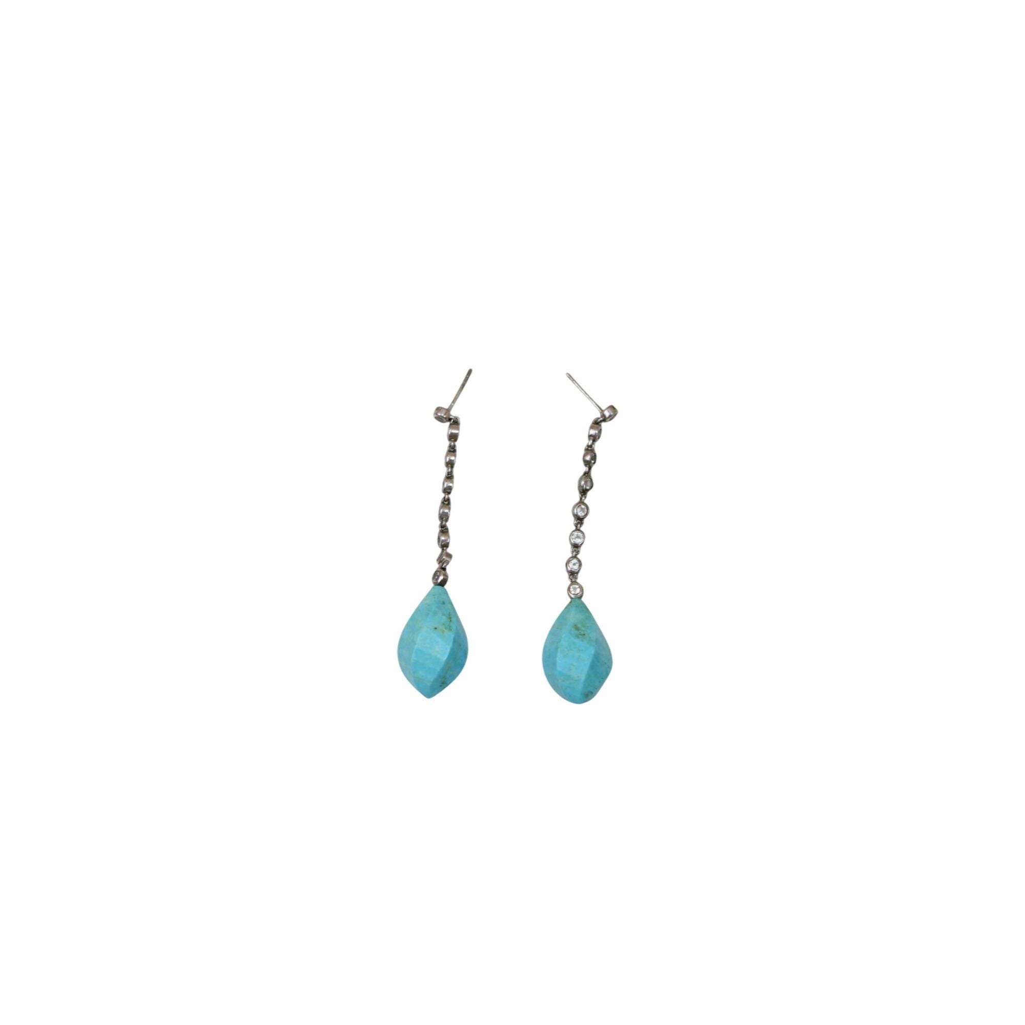 VINTAGE TURQUOISE EARRINGS ビンテージターコイズピアス Vintage Turquoise Earrings - Norns and Yggdrasil
