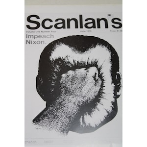 1970 Scanlans Repro Magazine Cover Print 93148 Topor Impeach Nixon