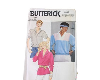 Butterick 6302 Top Loose Fitting Pullover Size 8 10 Vintage 91364