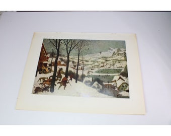 Pieter Bruegel Print Hunters in the Snow Vintage 89075 Elder Peasants