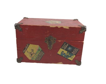 Antique Doll Trunk Decals Travel Storage 89942