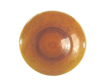 Vintage Tiara Bernstein Sandwich Glas Indiana Große Platte Gänseblümchen