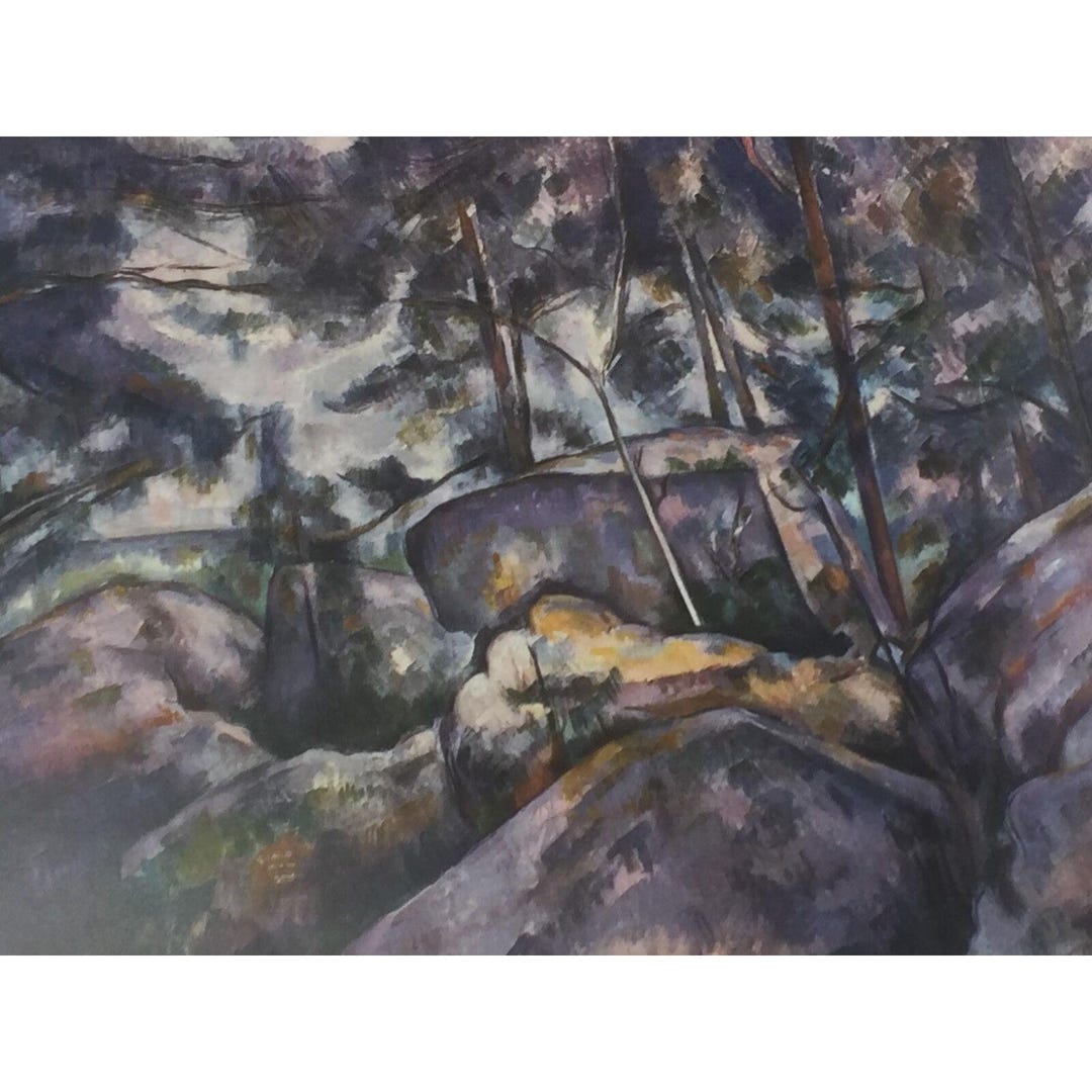 Rocks Forest of Fountainebleu Print Vintage 25115 Paul Cezanne - Etsy
