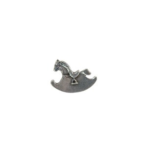 May include: A silver rocking horse charm, a popular choice for baby shower gifts or as a keepsake for a new baby.