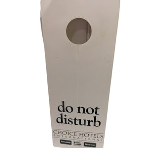 Vintage Choice International Hotel Do Not Disturb Door Knob Sign Hanger 23429