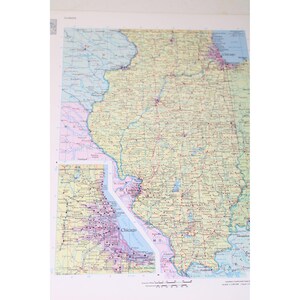 Idaho Illinois Cosmopolitan Atlas Karte Vintage 91920