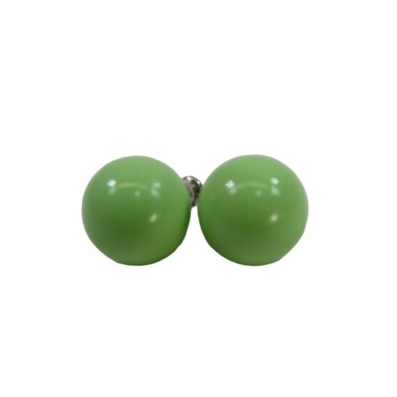 Vintage Pale Green Ball Pierced Earrings 51759
