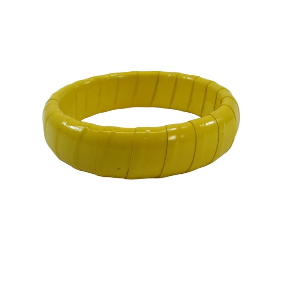 Vintage Yellow Plastic Tape Wrapped Bangle 1950s 3