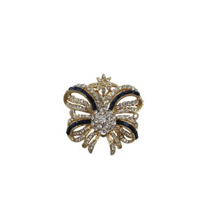 Crystal Faux Saphir Brosche Ribbon Spray 77392