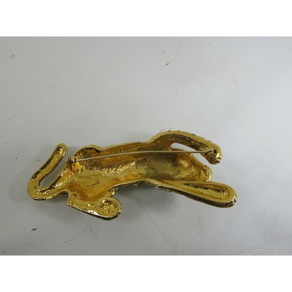 Vintage Gold Tone Pave Tiger Brooch PP211 Enamel … - image 5