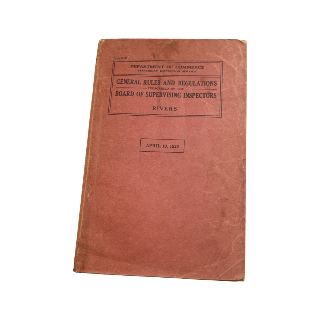 General Rules Regulations Board Supervision Inspectors Rivers 1928