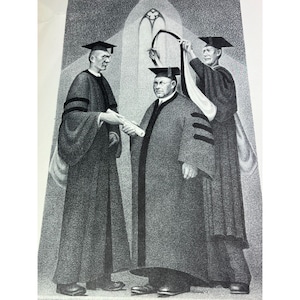 Grant Wood Print Vintage 89134 Honorary Degree