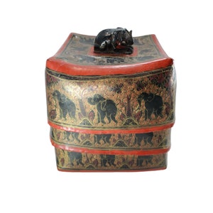 Antique Asian Bride Box 19th Century Thai Thailand 55097 Elephant