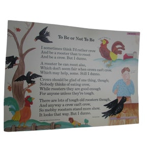 To Be or Not School Poster Anonymous 30263 Poetry VNTG