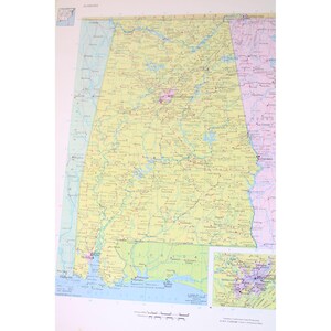 Alabama AL Cosmopolitan Atlas Karte Vintage 91854