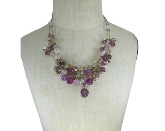 Vintage Purple Beaded Necklace 51482