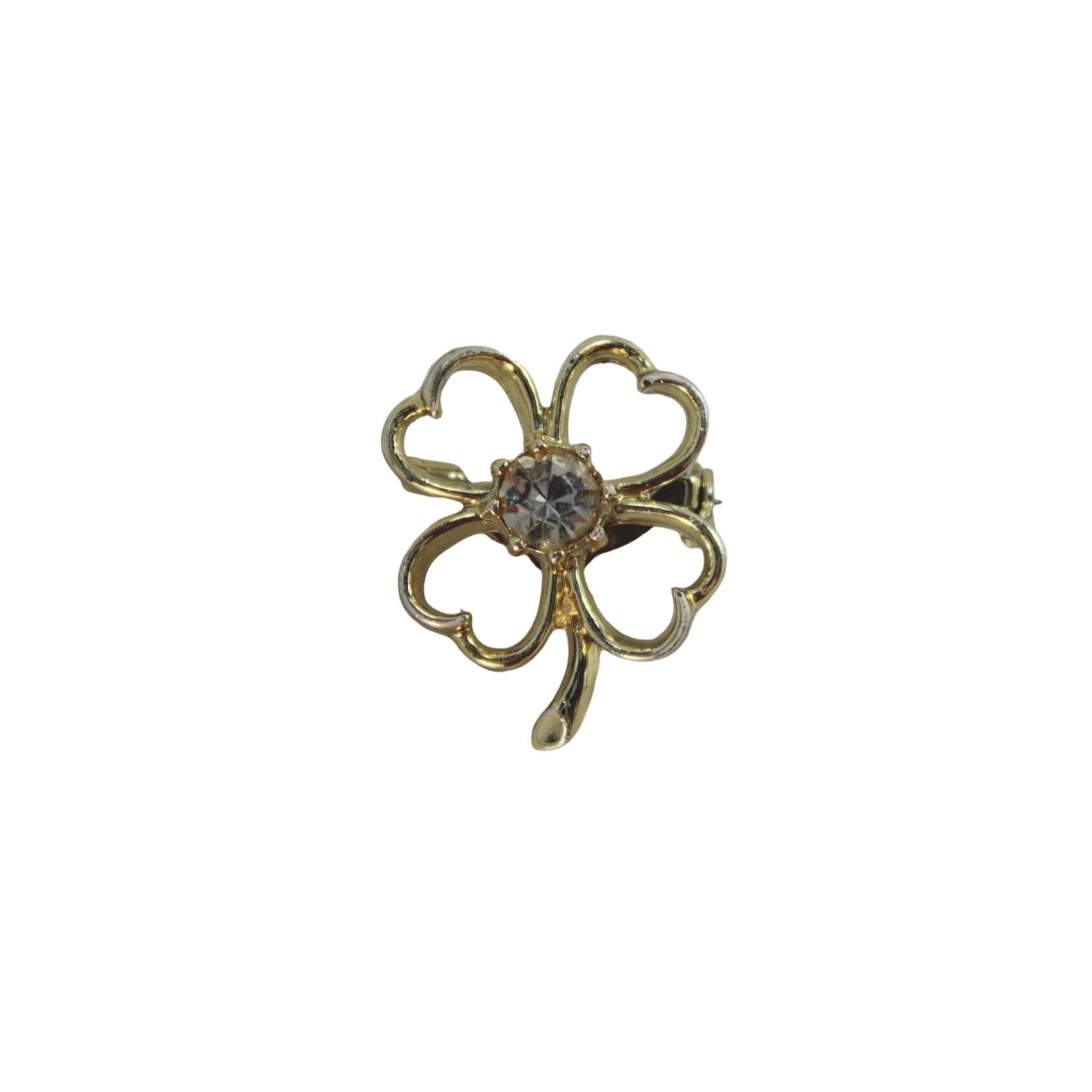 Chanel Four Leaf Clover Brooch - Gold-Tone Metal Pin, Brooches - CHA192112
