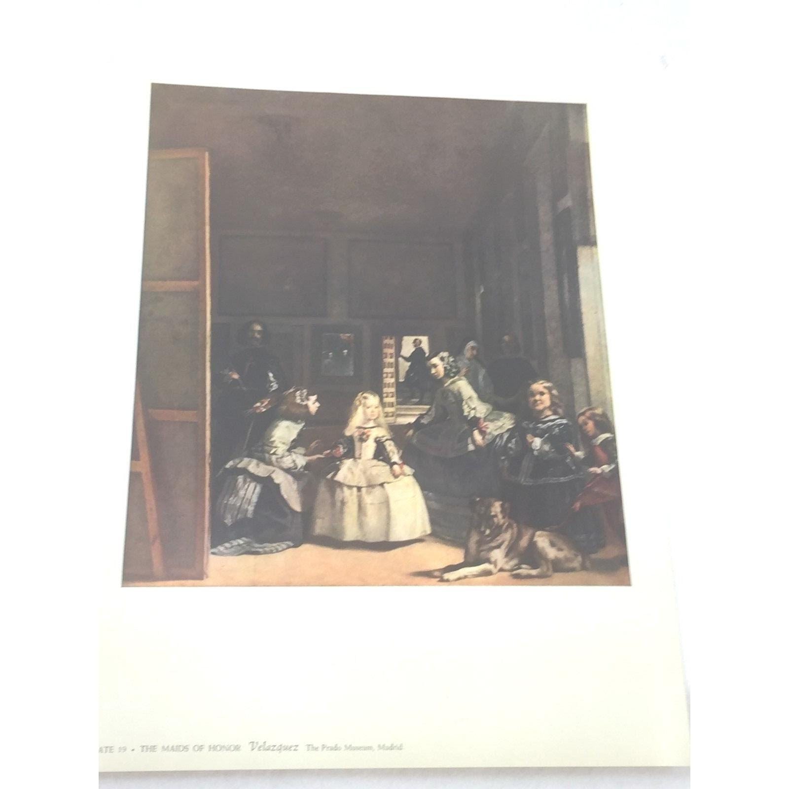 Vintage 1958 Velazquez “The Maids of Honor” Art Print Vintage 1958 Velazquez “The Maids of Honor” Art Print
