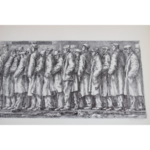 Reginald Marsh Print Bread Line Vintage 88263 NYC Nueva York