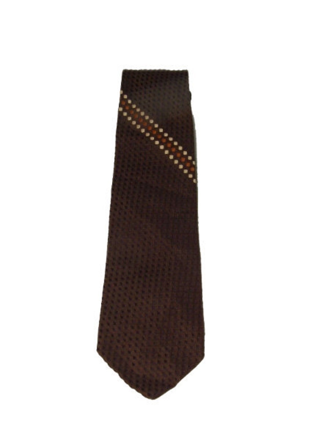 VINTAGE Prince Consort Brown Golden Clasp Necktie Neck Tie Etsy UK