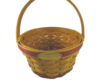 Vintage Longaberger 2002 WOVEN MEMORIES Basket & Plastic Protector