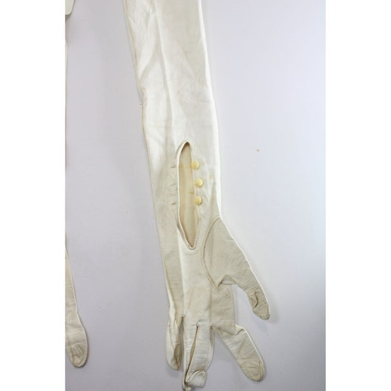 Antique Gant Chanut Kid Opera Gloves Kidd White S… - image 6