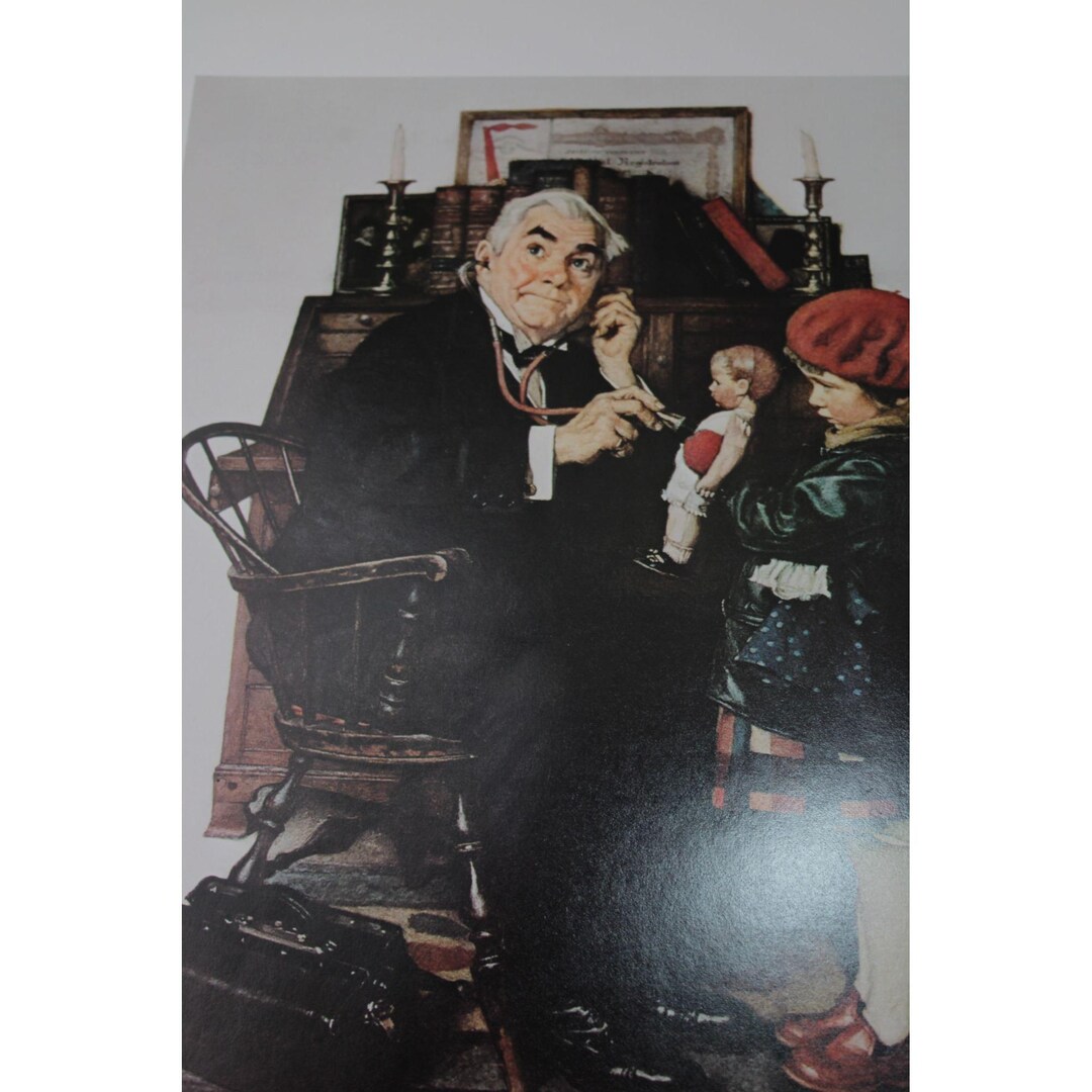 Doctor and Doll Girl Norman Rockwell Print Vintage 93125 - Etsy