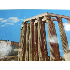 Tempel Olympius Zeus Athen Postkarte Vintage 51808 Griechenland