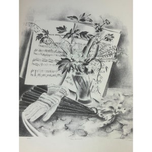 Minetta Good Print Valse Brillante Vintage 89091 Still Life Music Floral Fan
