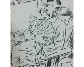 George Grosz Self Portrait Vintage Print Lithograph 26380