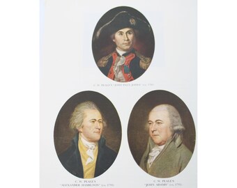 Charles Willson Peale John Adams Alexander Hamilton Jones Print Vintage 94698