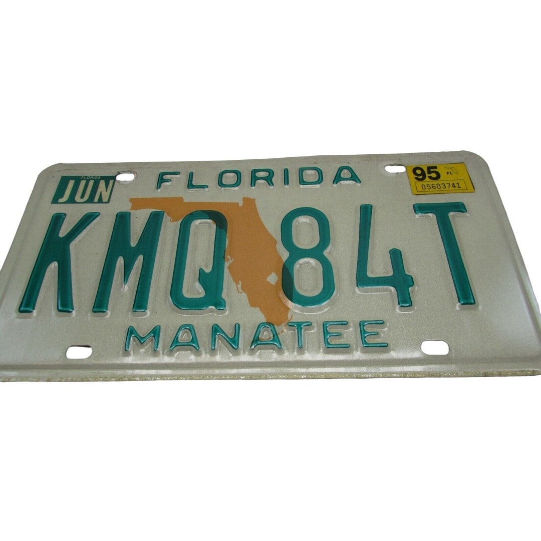 Vintage 1995 Florida License Plate State 33546 Manatee County - Etsy