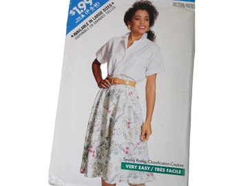 Butterick See & Sew Ladies Top Wrap Skirt Pattern Size P S M Vintage 1988 91270