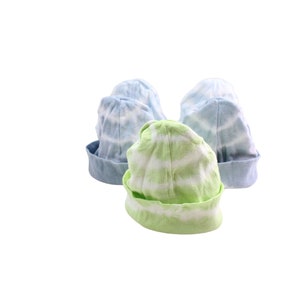 5 Infant Tie Dye Hat Cap Cotton Baby Boy Blue Green 77728