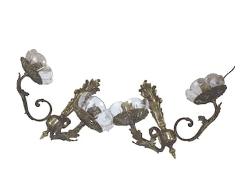 2 Vintage Brass Finish Wall Sconces Antiqued 93242