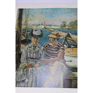 Manet Print Boating at Argenteuil Edouard Vintage 33167