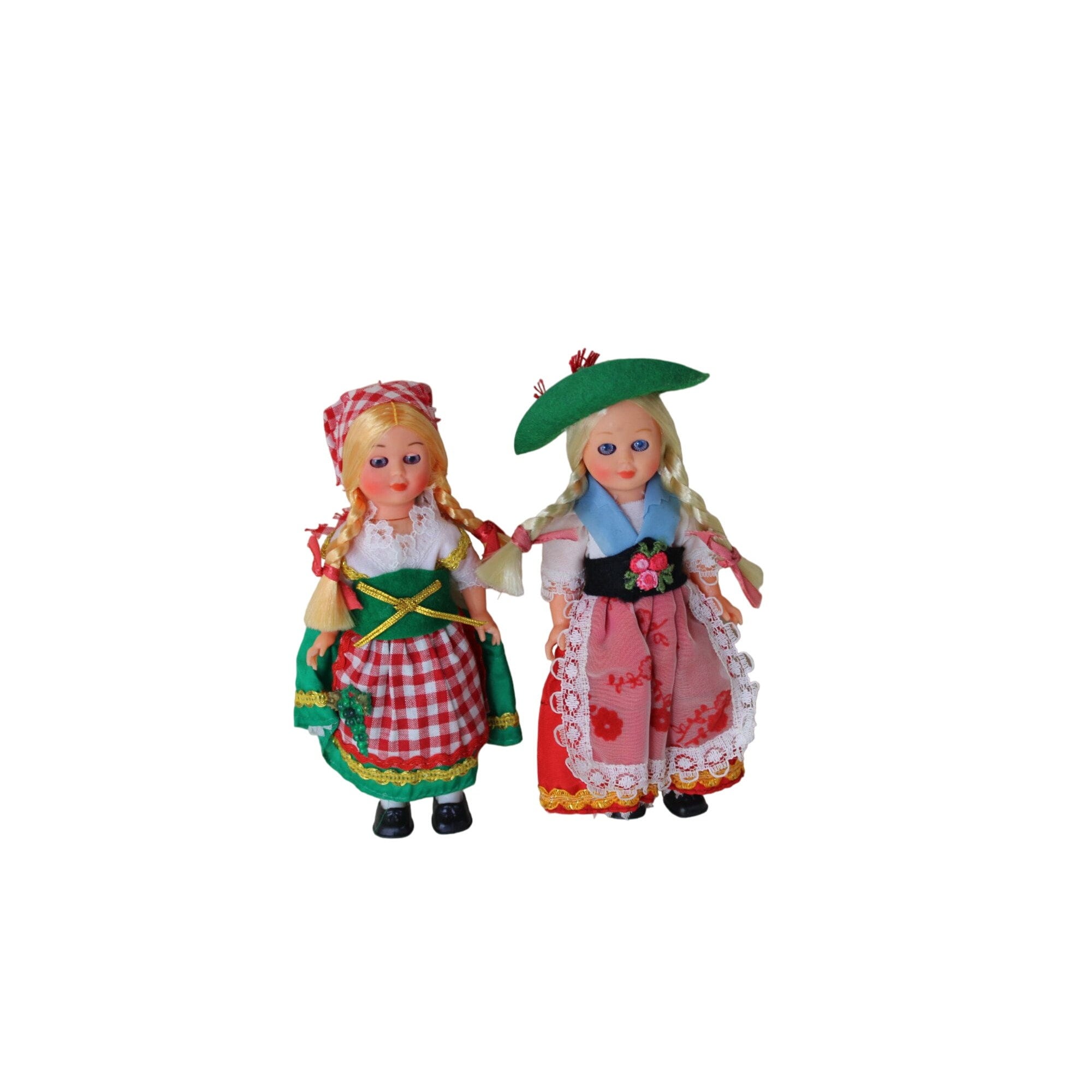 2 Vintage Nationality Dolls Sleepy Eyes Blonde Braids 91502 - Etsy