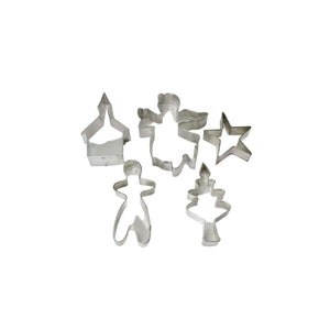 Cookie Cutter Lot Church Angel Gingerbread Man Tree Star Vintage Aluminum
