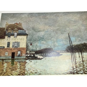 Alfred Sisley Print Flood at Port Marly Vintage 89108
