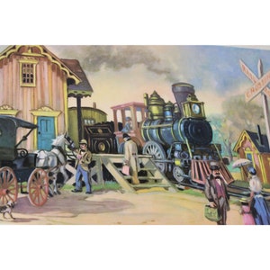 Train Engine Print H C Wolcott Print Iron Horse Vintage 54646