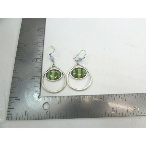 Vintage Liz CLAIBORNE DANGLE EARRINGS Silver Tone… - image 5