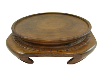 Wood Pedestal Base Wooden 33076 Vintage