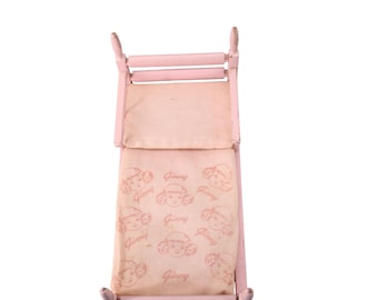 Vogue Ginny Doll Bed Pink Vintage Wood Wooden w/ Bedding 94787