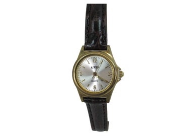 Vintage LTD Wristwatch Watch Leather Band Ladies 52293